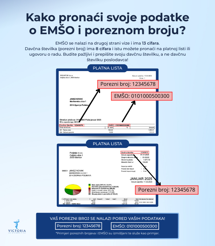 Kako pronaći EMŠO i porezni broj na platnoj listi
